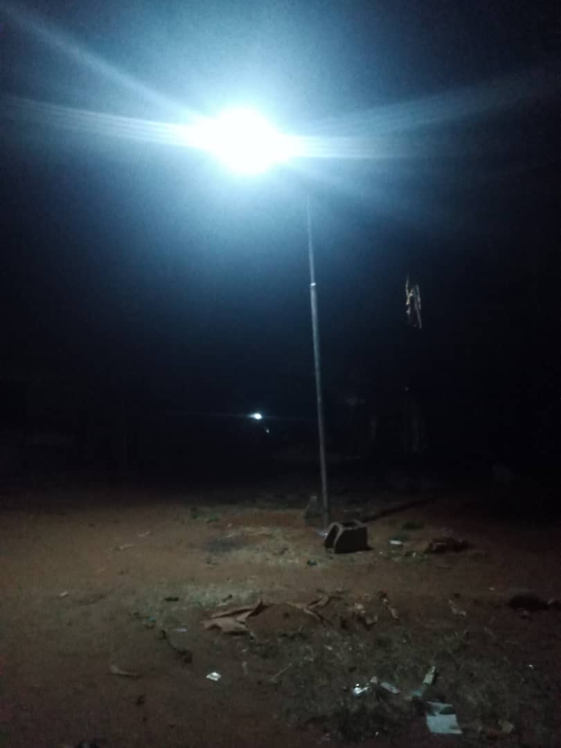 Solar pole installed